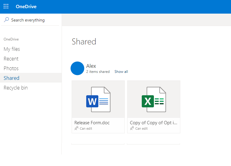 OneDrive backup file screenshot